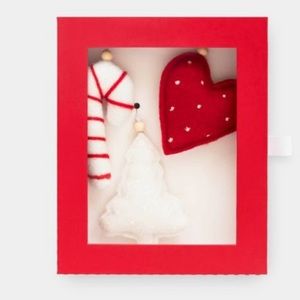 Sugar Paper 3 Felt Decorative Gift Toppers /Christmas Ornaments New